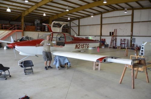 Left wing panel mounted - plastic pipe from paint job helped but not required