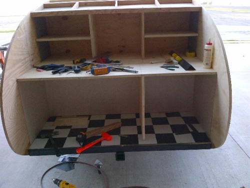 Adding shelving to the galley