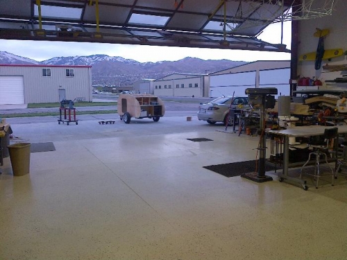 Moved the Tear outside to clean hangar and get work area organized after working on Airplane parts.