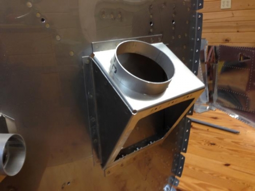 Oil cooler box assembly on engine side of firewall