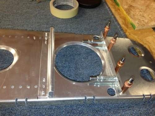 Aft bulkhead with angle bracket for cables for rudder