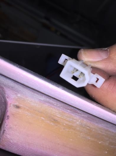 Wires and pins in connector