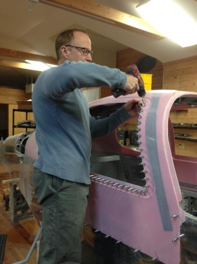 Clecoe panels together and to cabin