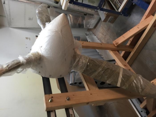 Propellar on stand.  Stand is actually upright