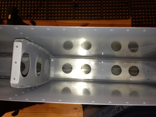 Inside view of stabelizer with rib in place