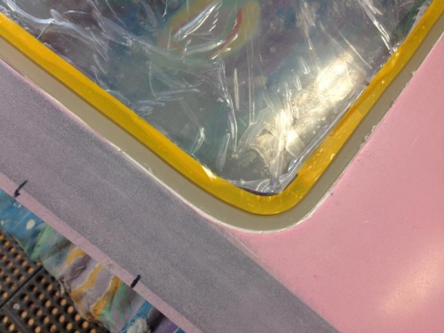 Taped off before cloth and epoxy