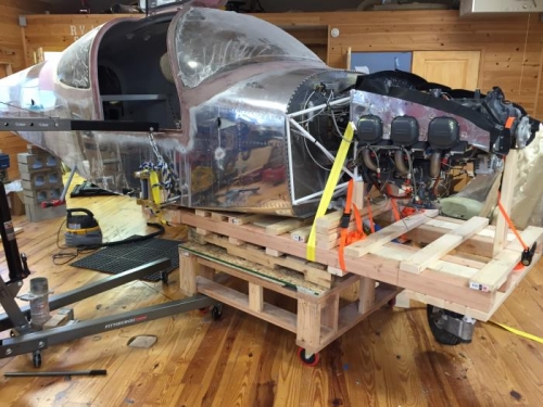 Pallet rigged to plane