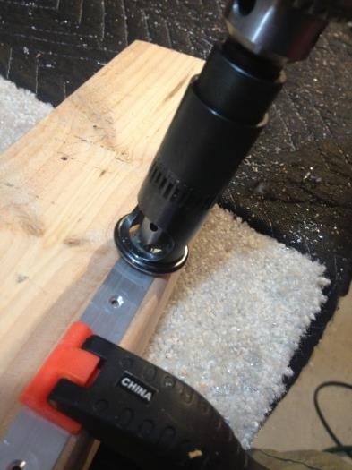 Drilling the countersink.
