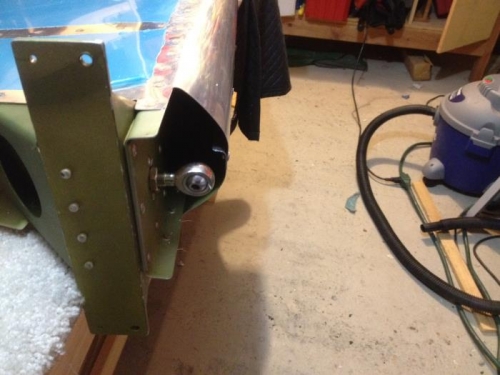 Bearings in place on the rudder.