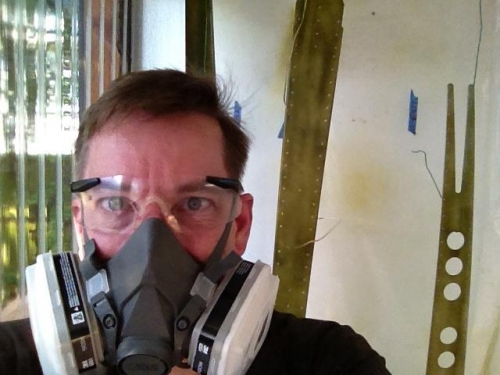 Breathing clean air in a fumey paint booth!