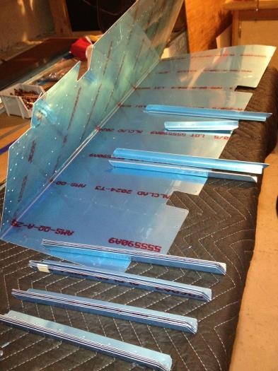 Cutting and matching the elevator stiffeners.