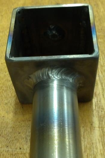 Weld joints of square tube to 4130 1 1/8 OD tube