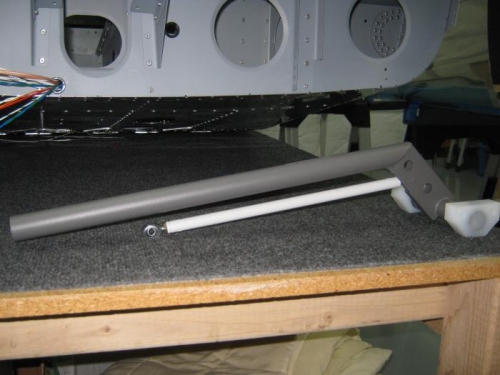 Flap handle with push rod assembly attached and configured to proper dimensions