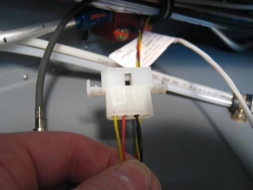Inserting wires into the molex plug