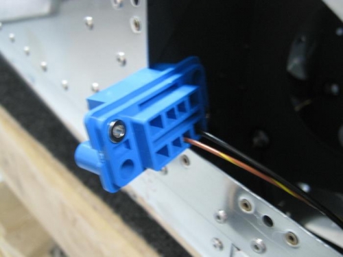 Installed ground wire & stall warning wire to right side fuselage connector