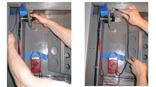 Continuity test for fuselage pin- leftt side- before lock & after loc