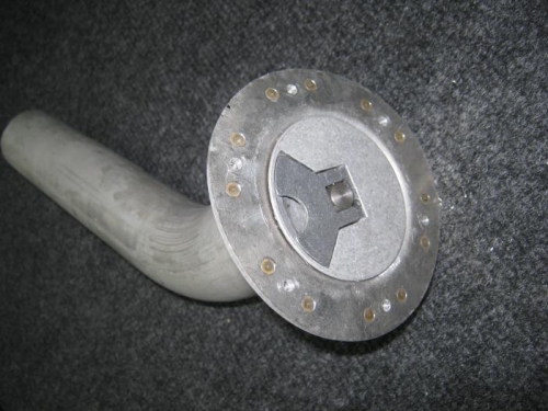 Nut plates installed on the fuel filler neck.