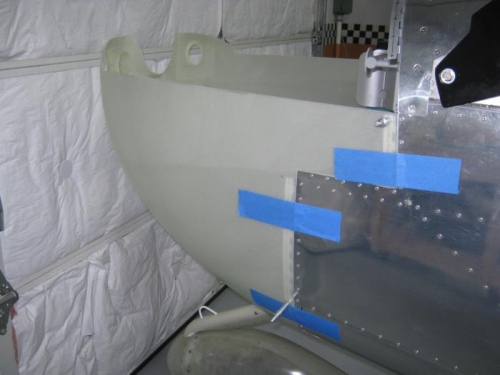 Lower cowl-left side; note clecos at attachment locations specified