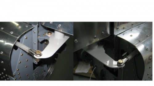 Securing the rudder cables to the rudder horn