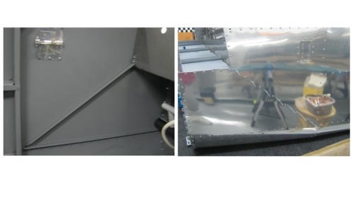 Left forward skin stiffener installed