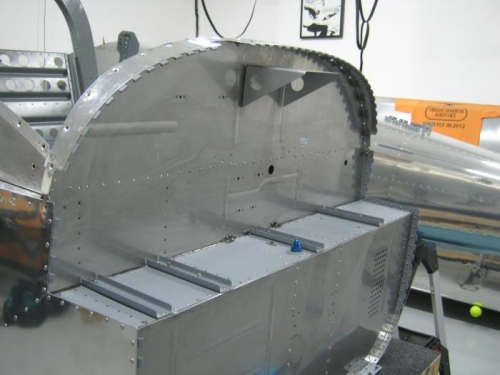 Rivet panel base to upper firewall-front view