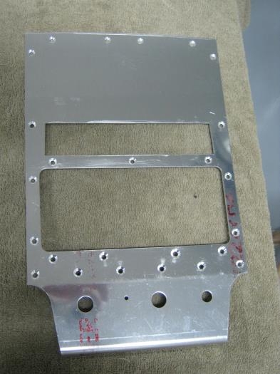 Center instrument panel prepped and holes countersunk