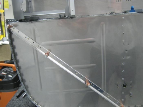 Match drilled firewall stiffener to firewall (forward)