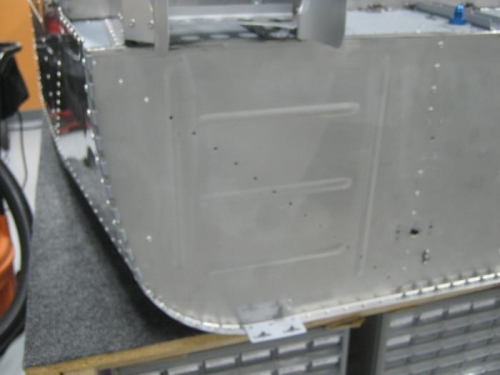 Removed firewall stiffener; #30 holes visible