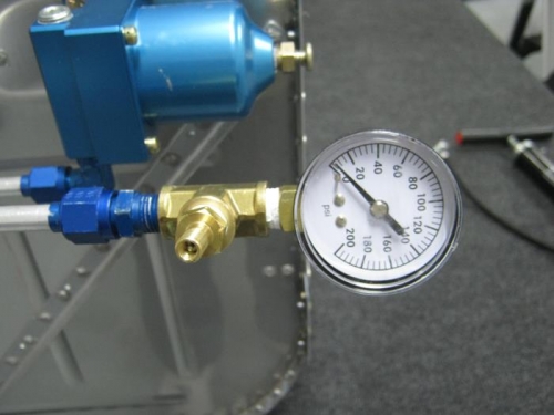 Attached pressure guage to gascolator and pressurized system