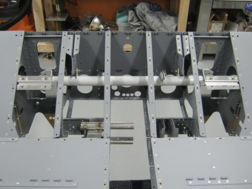 Control column installed, center view