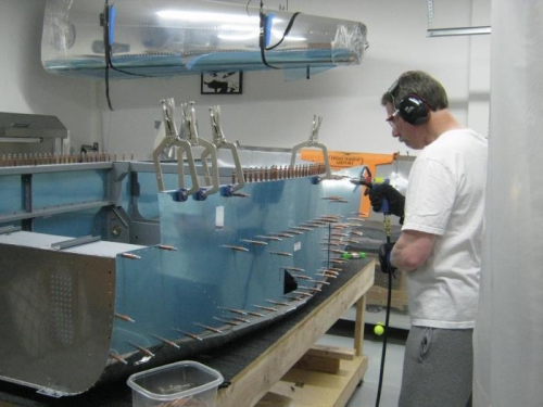 Clecoing the F1270 left side skin