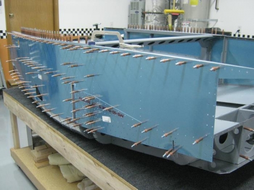 Match drilled the F1270 L skin using the F1270A side skin doubler