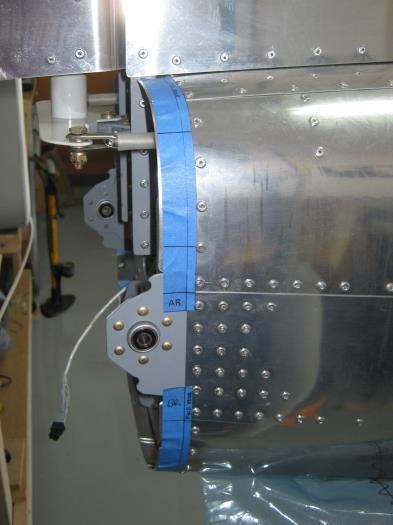 Location tape affixed to right side