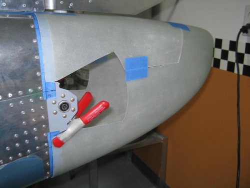 Tailcone clamped into position at fairing line