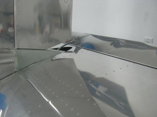 Checking for clearance-stabilator in up position