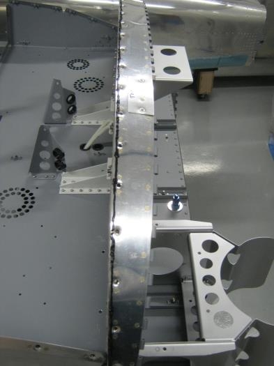 F-1201H Upper Fwd Fuse Doubler ready for application of sealant