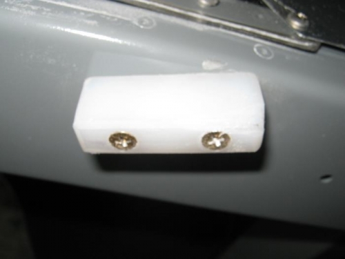 Left side guide block fabricated and installed