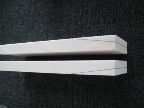 Marked foam blocks for trimming