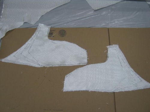 Fiberglass layup piles from template
