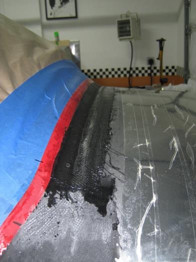 Beginning layup of canopy fairing center section