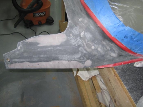 Left side rough sanded and low spots filled