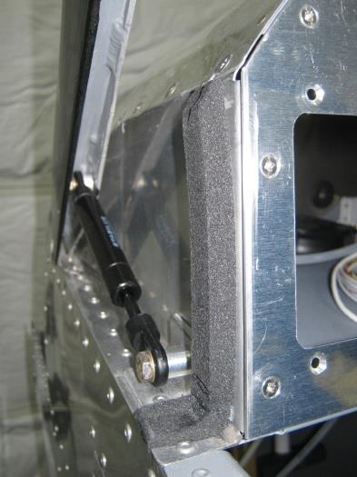 Left side foam seal installed and horizontal slit created