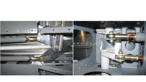 Pushrods attached to the ball crank and to the torque arms