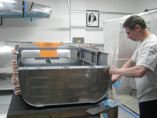 Reassembling left fuselage side skins