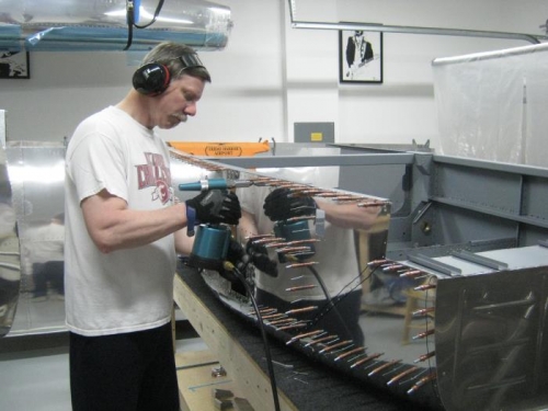 Riveting right side skin