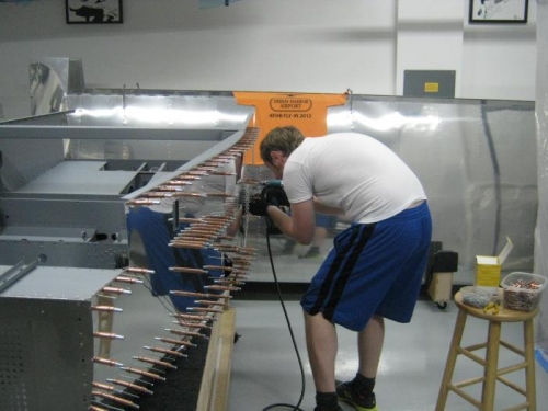 My son, Ian riveting left rear side skin