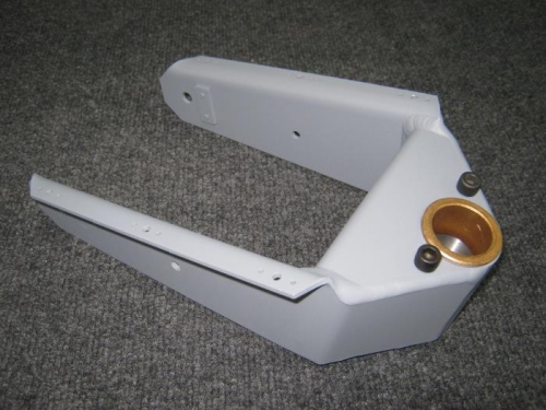 Nose fork with anti-rotation plates and stops installed
