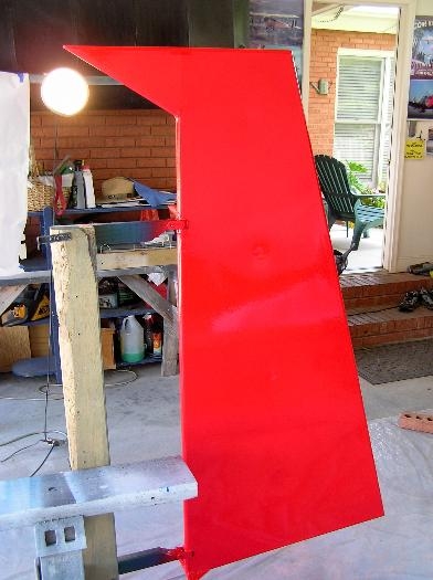Rudder painted red