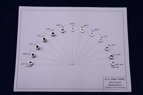 Custom spacers for mounting windscreen to roll bar.