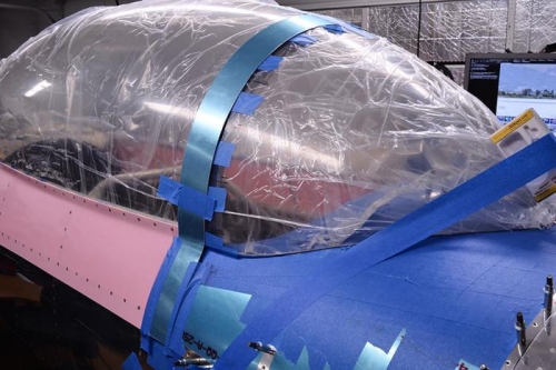 Initial fitting of metal bezel...